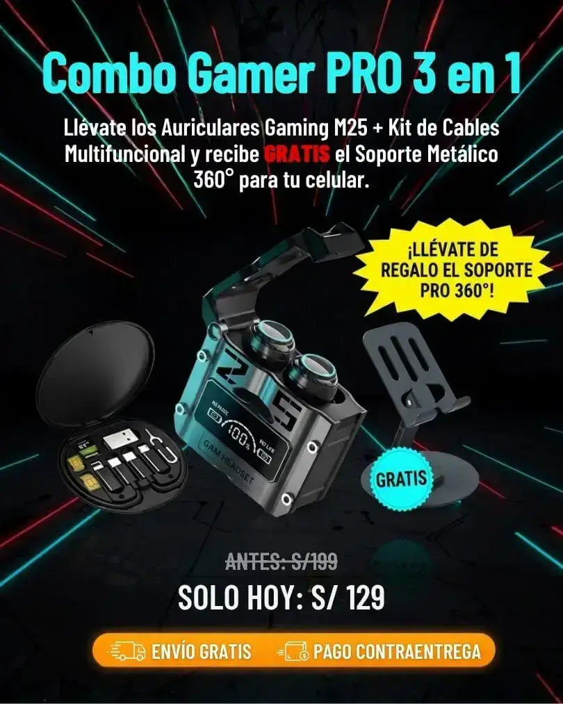 COMBO GAMER PRO 3 EN 1 + ENVÍO GRATIS