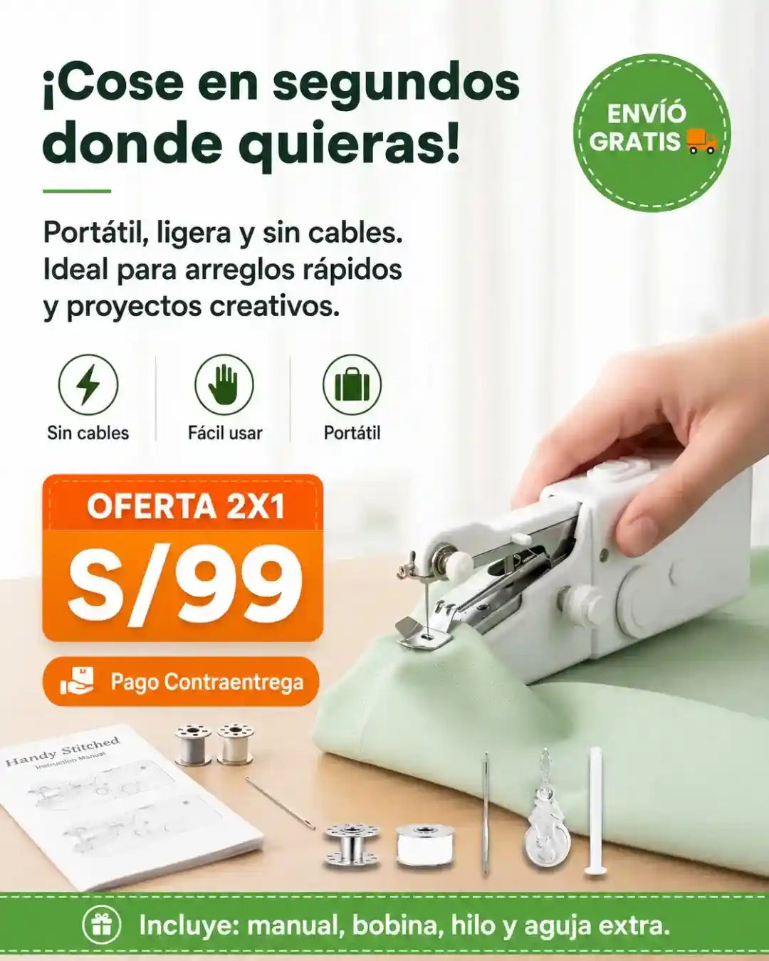 OFERTA 2X1 - Mini Máquina de Coser Portátil