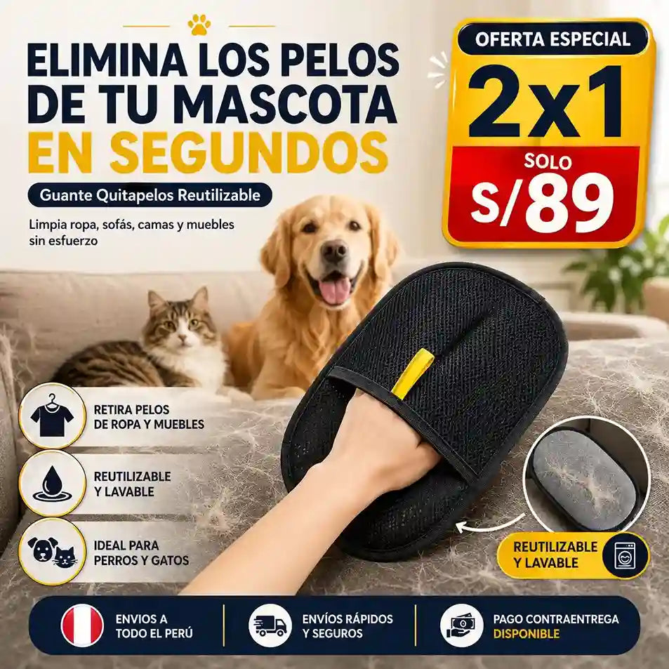 OFERTA 2X1 - GUANTE REMOVEDOR DE PELOS