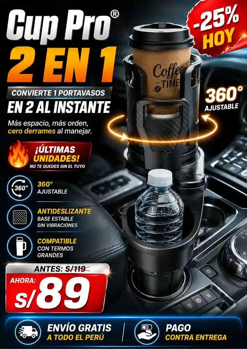 Cup Pro® | Porta Vasos Ajustable 2 en 1