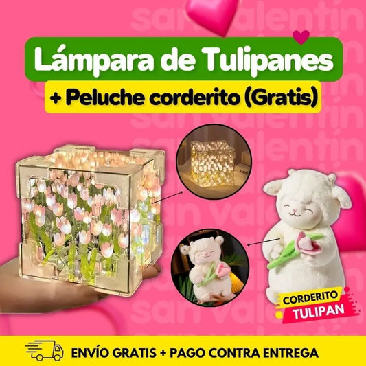 Lámpara de Tulipanes + Peluche (GRATIS)