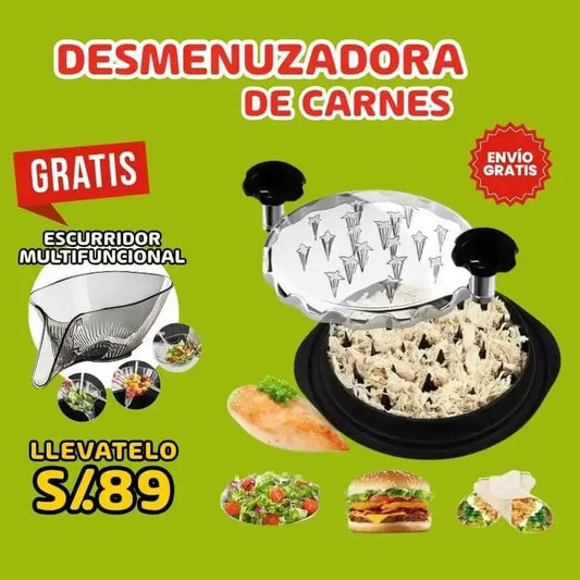 DESMENUZADORA DE CARNES + ESCURRIDOR GRATIS